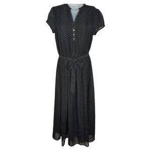 Robert Louis Black White Polka Dot Maxi Dress